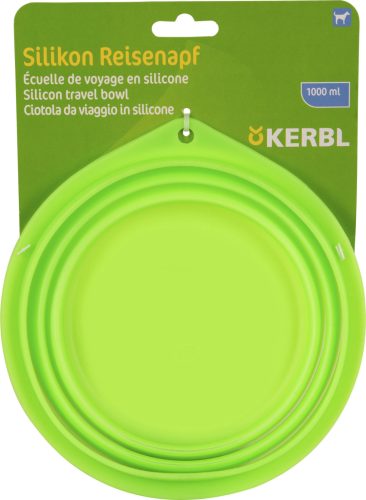 Összecsukható szilikon tál utazáshoz - zöld, 1000 ml