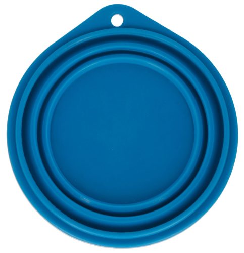 Összecsukható szilikon tál utazáshoz - kék, 250 ml