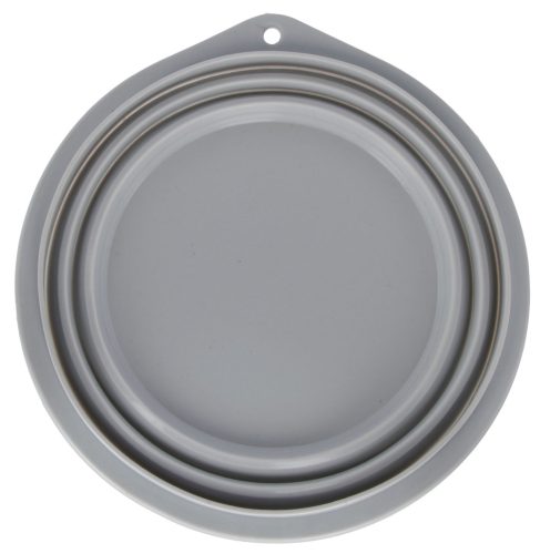 Összecsukható szilikon tál utazáshoz - szürke, 2000 ml