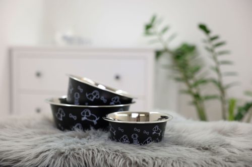 Rozsdamentes acél tál - fekete, 900 ml