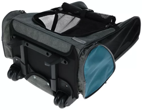 Vacation gurulós kutyatáska - szürke/kék, 41 x 26 x 55/103 cm