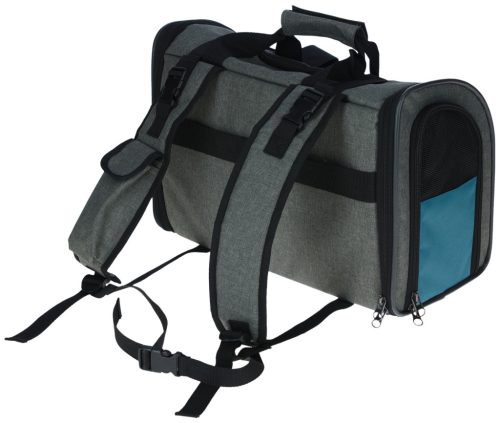 Vacation kutyaszállító hátizsák - szürke/kék, 43 x 24 x 30 cm
