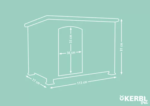 Kenny kutyaház - szürke/fehér, 113 x 77 x 81 cm