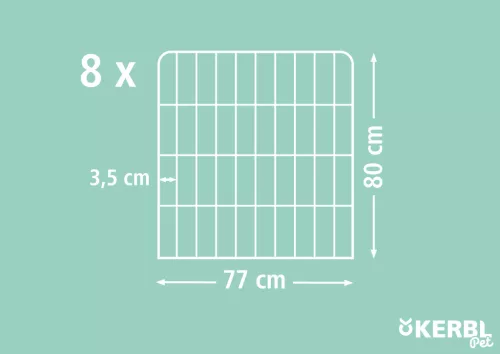 Kisállat karám - 8 panellel, 80 x 77 cm, ajtóval