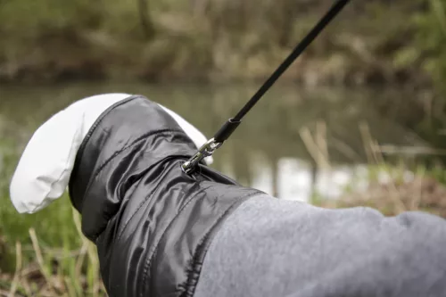 Quebec kutyakabát - szürke/fekete, 50 cm, méret: XL