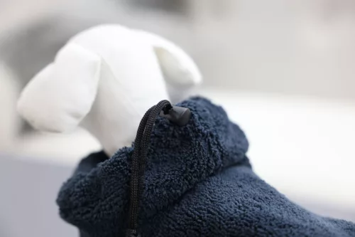 Fürdőköpeny kutyáknak - kék, S, 40 cm