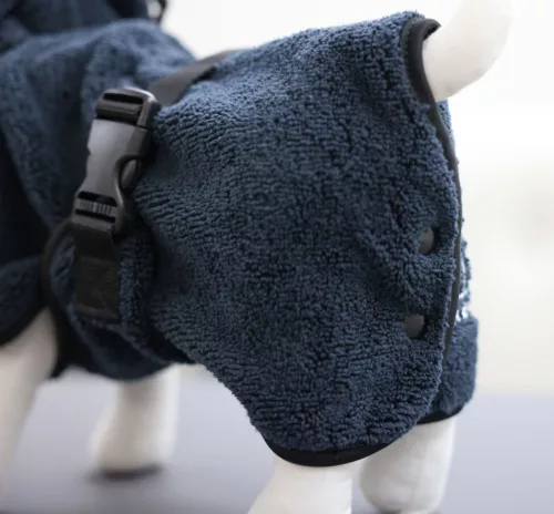 Fürdőköpeny kutyáknak - kék, L, 60 cm