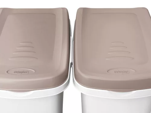 Kisállateledel konténer - barna / fehér, 15 literes