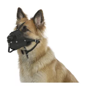   Bőr szájkosár - fekete, C 26 cm, mélység: 7,5 cm, méret: M