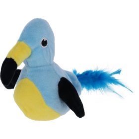   Ugró madár macskajáték - kék/sárga/fekete, 17 x 12.5 cm