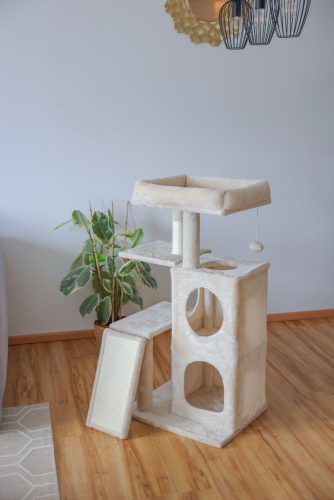 Alessia macskafa - bézs, 48.5 x 40 x 100 cm