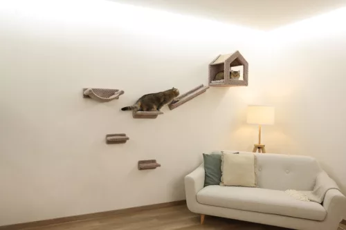 Monte Baldo mászófal macskáknak - 6 részes, szürke