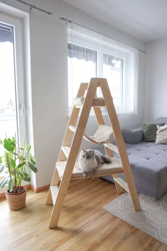 Ladder macskafa - bézs, 97 x 39.5 x 134 cm