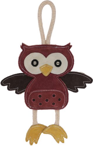 Owl bagoly kutyajáték - bőr, 31 x 22 x 3 cm