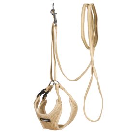 Kölyökkutyahám pórázzal - bézs, 24-44cm/10mm