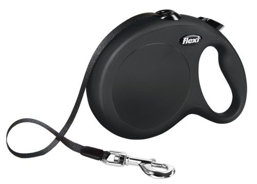 Classic Flexi szalagos póráz - fekete, 8 m, méret: L