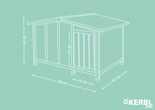 Overview kutyaház plexi ajtóval - 134 x 92 x 82 cm
