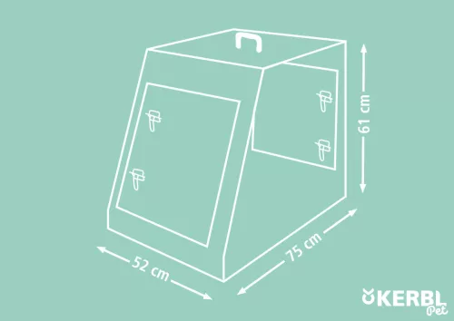 Összecsukható szállítódoboz - fekete, 75 x 52 x 61 cm, 2 ajtós