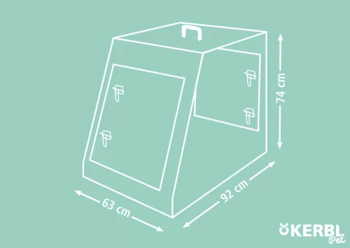 Összecsukható szállítódoboz - fekete, 92 x 63 x 74 cm, 2 ajtós