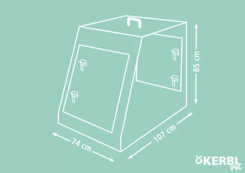 Összecsukható szállítódoboz - fekete, 107 x 74 x 85 cm, 2 ajtós