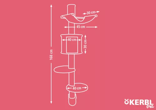 Dolomit macskabútor - fehér, falra szerelhető, 168 cm