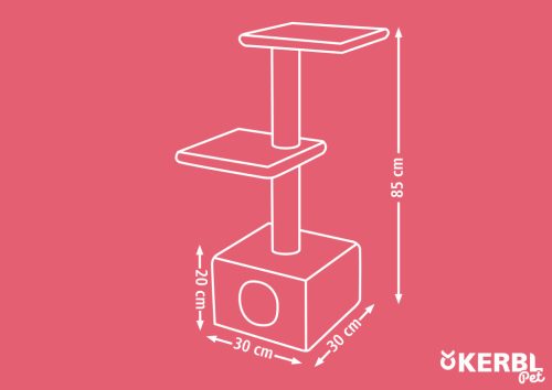 Venus Sweet macskabútor - fekete, 30 x 30 x 85 cm