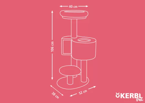 Fridolin macskabútor - 55 x 52 x 106 cm