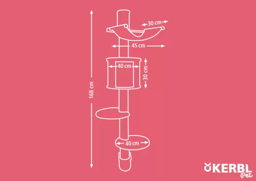 Dolomit Tofana macskabútor - falra szerelhető, 168 x 75 cm