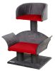 Deluxe macskabútor - szürke / piros, 70 cm