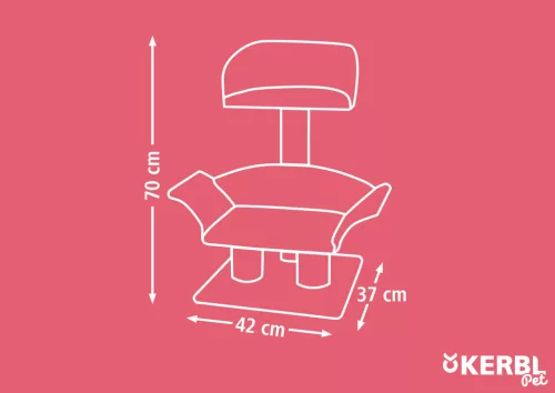 Deluxe macskabútor - szürke / piros, 70 cm