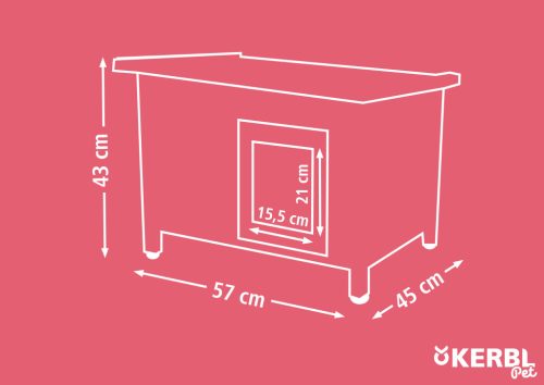 Rustica macskaház szilikon ajtóval - 57 x 45 x 43 cm
