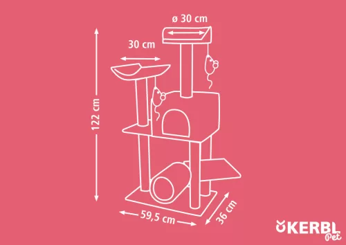 Safari Big macskabútor - barna, 60 x 36 x 122 cm