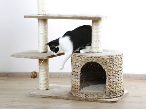 Banánleveles macskabútor - bézs, 70 x 35 x 100 cm