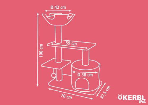 Banánleveles macskabútor - bézs, 70 x 35 x 100 cm