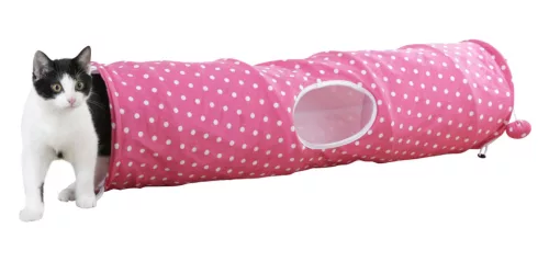 Puntino macskaalagút - rózsaszín / fehér, 100 x 25 cm