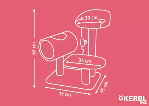 Moon macskabútor - szürke / fekete, 46 x 36 x 62 cm