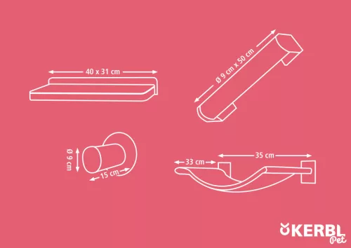 Alps mászófal macskáknak - fehér, négy részes