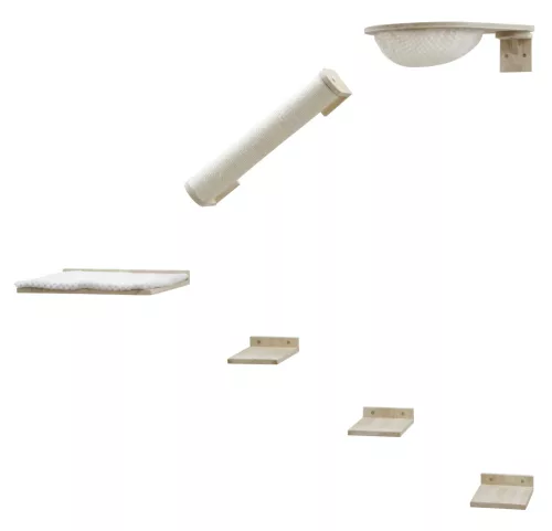 Rocky mászófal macskáknak - fehér, hat részes