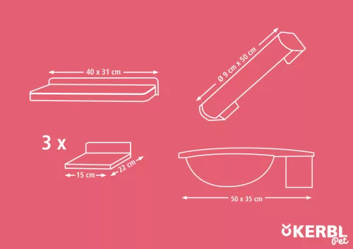 Rocky mászófal macskáknak - fehér, hat részes