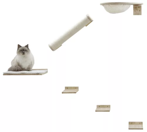 Rocky mászófal macskáknak - fehér, hat részes