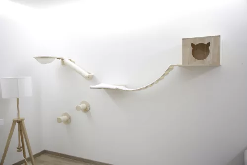 Andes mászófal macskáknak - fehér, nyolc részes