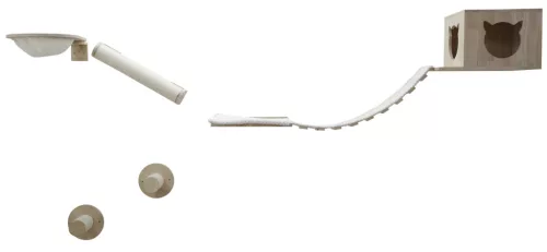 Andes mászófal macskáknak - fehér, nyolc részes