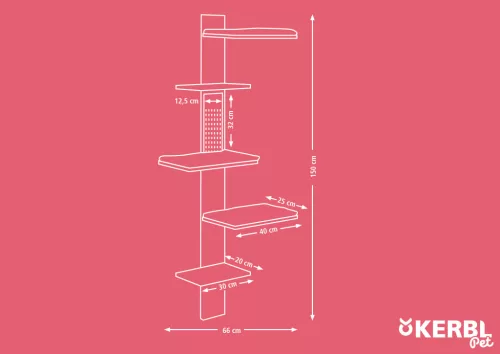 Falra szerelhető macskabútor - szürke
