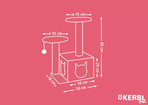 Saphir light macskabútor - fehér / szürke, 60 x 50 x 80 cm