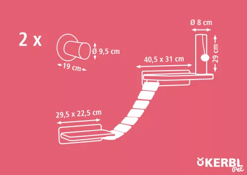 Matterhorn mászófal macskáknak - bézs, hat részes
