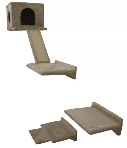 Mont Blanc mászófal macskáknak - bézs, hat részes