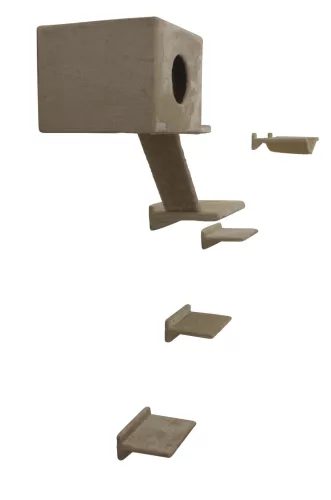 Mont Blanc mászófal macskáknak - bézs, hat részes