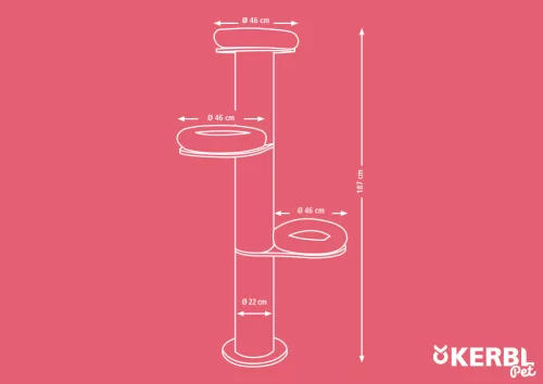 Dolomit torony macskabútor - bézs, 187 cm