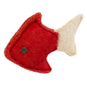 Macskajáték hal macskamentával - piros, 14 cm