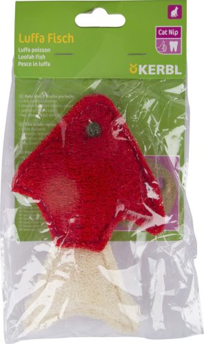 Macskajáték hal macskamentával - piros, 14 cm